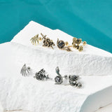 External Thread Ghost Claw Zircon Ear Bone Ring