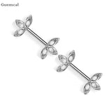 2pcs Stainless Steel Flower Breast Ring Piercing Jewelry