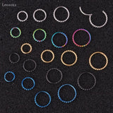 Leosoxs 2pcs Euro-Am Twist Closed Ring Steel Open Hoop Earrings