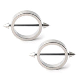 1Pair 14G Nipple Shield Ring Bars Surgical Steel Body Piercing Jewelry