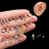 Leosoxs Tassel Chain Butterfly Stainless Steel Earpiece