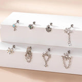 Leosoxs Tassel Chain Butterfly Stainless Steel Earpiece
