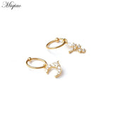 2pcs Sweet Love Leaf Cross Earring Jewelry