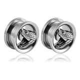 316 Stainless Steel Snake Head Ear Plugs Tunnels Gauges