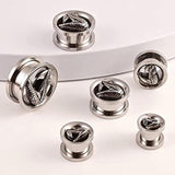 316 Stainless Steel Snake Head Ear Plugs Tunnels Gauges