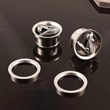 316 Stainless Steel Snake Head Ear Plugs Tunnels Gauges
