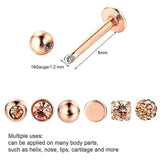 12PC Stainless Steel Zircon Barbell Tongue Nose Labret Piercing Kit