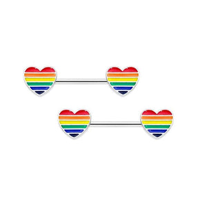 Multicolor Cat Stainless Steel Nipple Rings Heart-shaped
