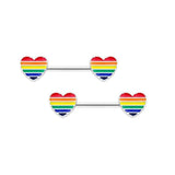 Multicolor Cat Stainless Steel Nipple Rings Heart-shaped