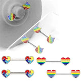 Multicolor Cat Stainless Steel Nipple Rings Heart-shaped