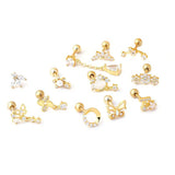Stainless Steel Zircon Stud Piercing Ear Accessories