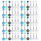 60Pcs Stainless Steel Navel Piercing Acrylic Beads Belly Button Ring