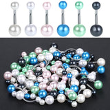 60Pcs Stainless Steel Navel Piercing Acrylic Beads Belly Button Ring