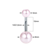 60Pcs Stainless Steel Navel Piercing Acrylic Beads Belly Button Ring