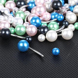 60Pcs Stainless Steel Navel Piercing Acrylic Beads Belly Button Ring
