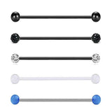 6PCS 38mm Stainless Steel Industrial Barbell Ear Piercing Bar
