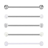 6PCS 38mm Stainless Steel Industrial Barbell Ear Piercing Bar