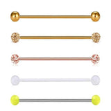 6PCS 38mm Stainless Steel Industrial Barbell Ear Piercing Bar