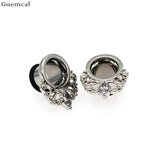 Stainless Steel Ear Tunnel Plugs Gauges Expander Body Jewelry Piercing