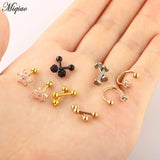 Miqiao Stainless Steel Earrings Ear Bone Nail Puncture Jewelry Set