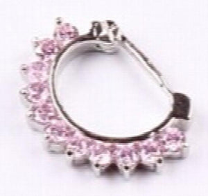 Sexy Women's Pink Septum Nose Ring Silver Plated Body Piercing Jewelry