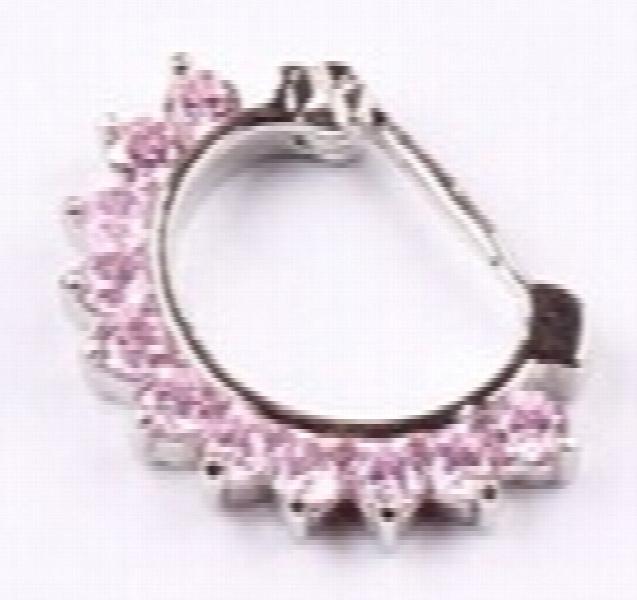 Sexy Women's Pink Septum Nose Ring Silver Plated Body Piercing Jewelry