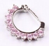 Sexy Women's Pink Septum Nose Ring Silver Plated Body Piercing Jewelry