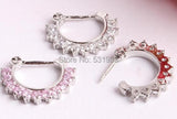 Sexy Women's Pink Septum Nose Ring Silver Plated Body Piercing Jewelry