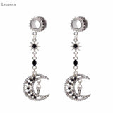 2pcs Stainless Steel Leaf Pendant Ear Piercing Jewelry