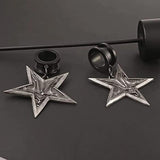 Star-Pendant Stainless Steel Ear Plugs Dangle Gauges Pair