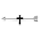 16G Industrial Barbell Stainless Steel Arrow Cross Cartilage Earring