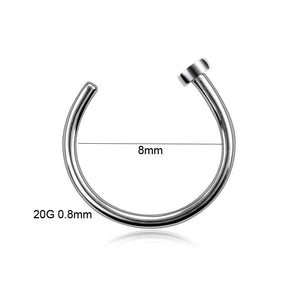 G23 Titanium Nose Ring Hoop Piercing Septum Rings - Clip On Nose Ring