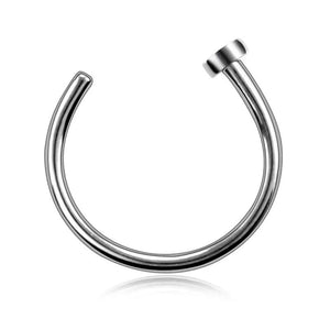 G23 Titanium Nose Ring Hoop Piercing Septum Rings - Clip On Nose Ring