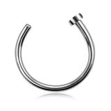 G23 Titanium Nose Ring Hoop Piercing Septum Rings - Clip On Nose Ring