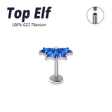 Titanium Internally Threaded Labret Ear Piercing Jewelry