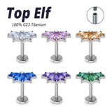 Titanium Internally Threaded Labret Ear Piercing Jewelry