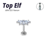 Titanium Internally Threaded Labret Ear Piercing Jewelry