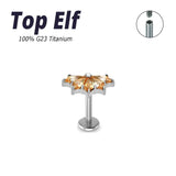 Titanium Internally Threaded Labret Ear Piercing Jewelry