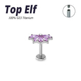 Titanium Internally Threaded Labret Ear Piercing Jewelry