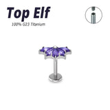Titanium Internally Threaded Labret Ear Piercing Jewelry