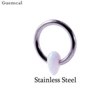 Opal Card Titanium Nose Ring Water Drop Clip Earrings