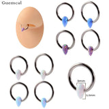 Opal Card Titanium Nose Ring Water Drop Clip Earrings