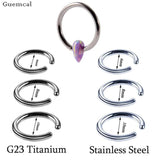 Opal Card Titanium Nose Ring Water Drop Clip Earrings