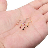 5PCS Surgical Steel Curved Nose Stud Ring Piercing Jewelry