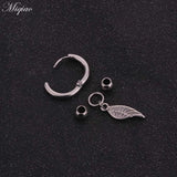 Miqiao 2pcs Feather Pendant Earrings Body Piercing Jewelry