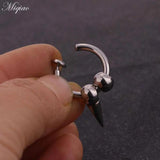 Miqiao 2pcs Feather Pendant Earrings Body Piercing Jewelry
