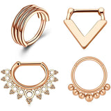 16G Septum Ring Hinged Segment Clicker Daith Earrings