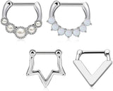 16G Septum Ring Hinged Segment Clicker Daith Earrings