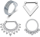 16G Septum Ring Hinged Segment Clicker Daith Earrings