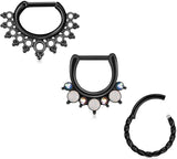 16G Septum Ring Hinged Segment Clicker Daith Earrings